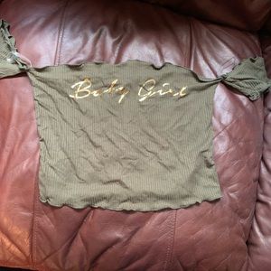 Cute crop top off the shoulder shirt